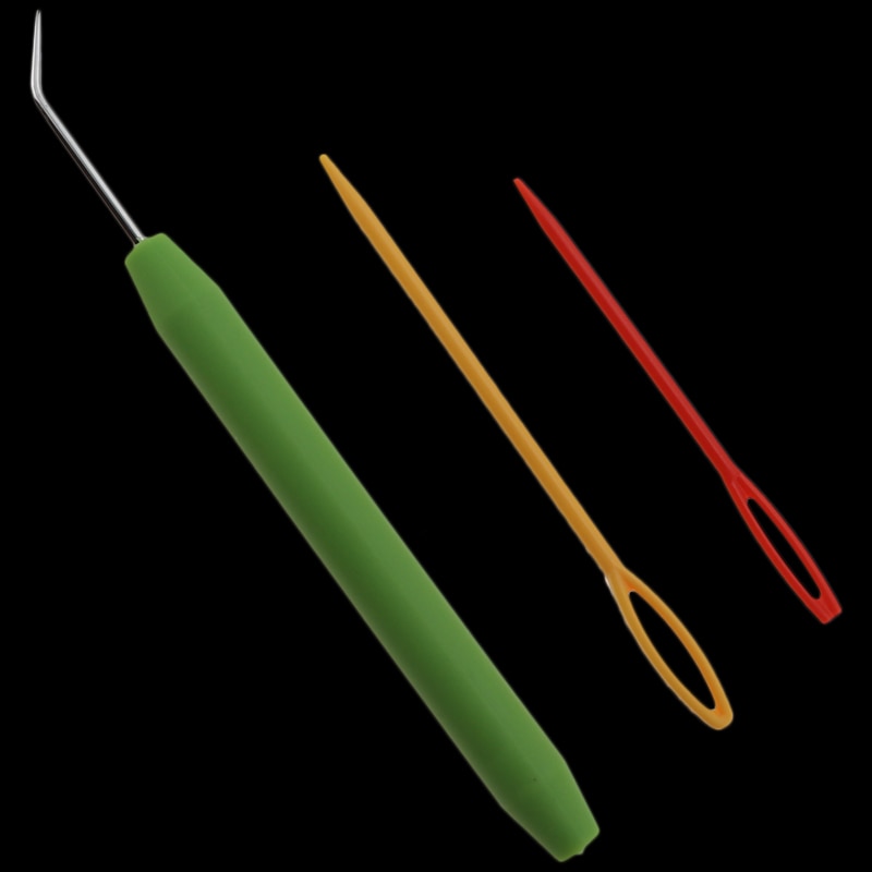 Plastic Loom Crochet Hook Tool and Plastic Big Eye Needle with Rubber Handle Knitting Tools