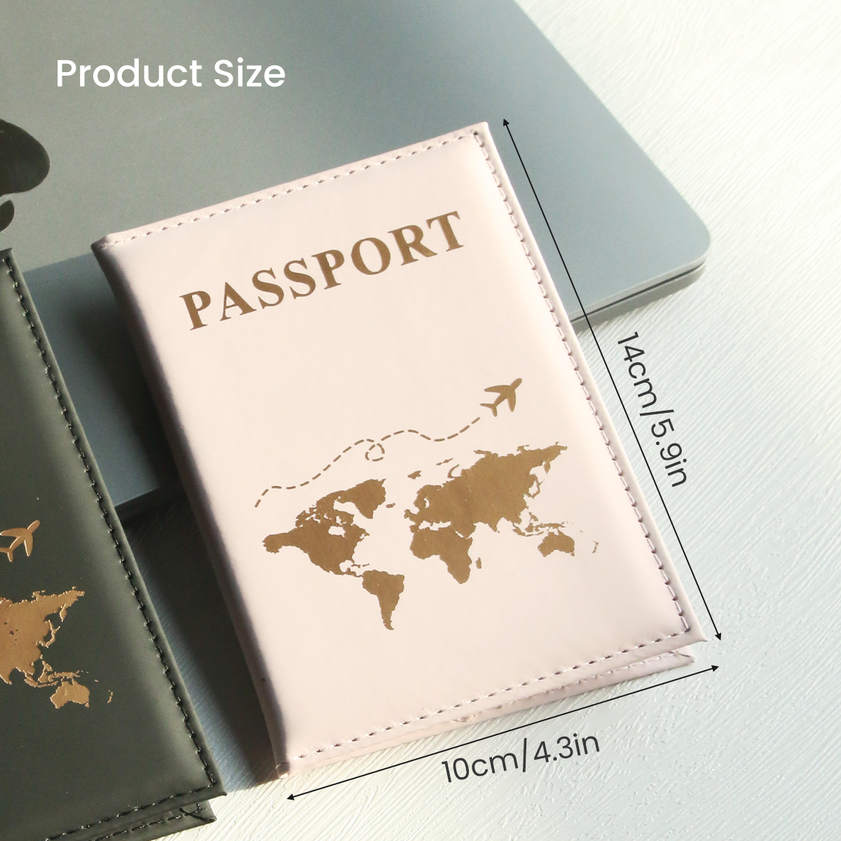 Reisepasshülle mit Weltkarte, Reisepasshülle, Organizer, schützendes Kartenetui, Ausweis, Dokument, Reisepass, Brieftasche, Kreditkartenetui