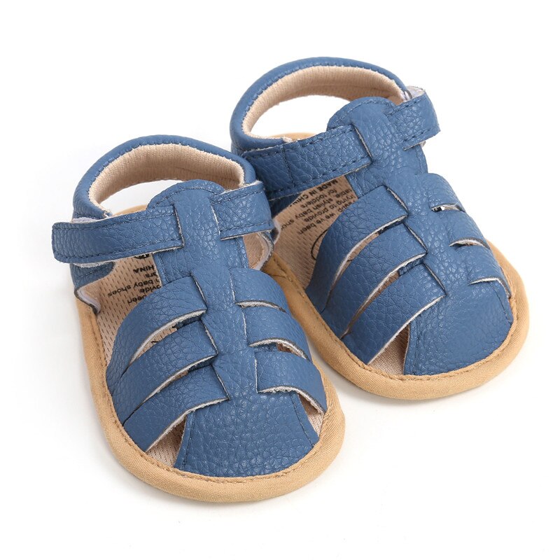 Mode Pu Baby Antislip Sandalen Zomer Kinderen Jongens Meisje Gesloten Teen Wandelschoenen 0-18 Maanden Baby sandalen Детские Сандалии: Blauw / 13-18 months