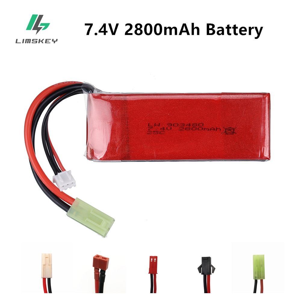 7.4 V 2800 Mah Lipo Batterij Voor FT009 Udi UDI902 144001 A959 12428 12423 Rc Boot Onderdelen 2S 7.4 V 2800 Mah 25C Rc Speelgoed Batterij