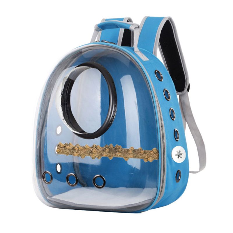 Astronaut Space Capsule Pet Parrot Carrier Birds Breathable Car Bike Window Bubble Travel Carry Bag Transparent Backpack: light blue