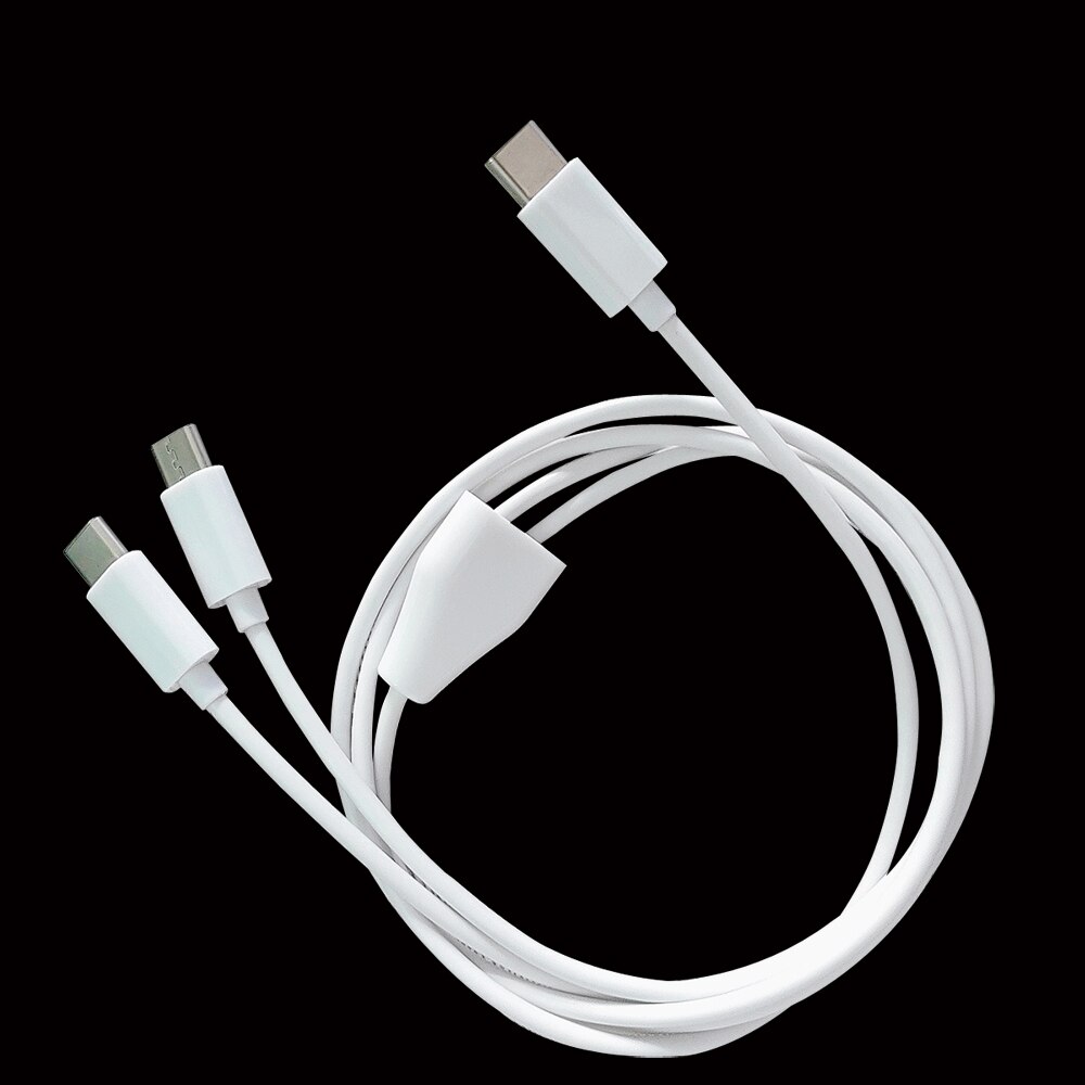 1Meter 3ft 2 In1 Type C Lading Kabel: WHITE