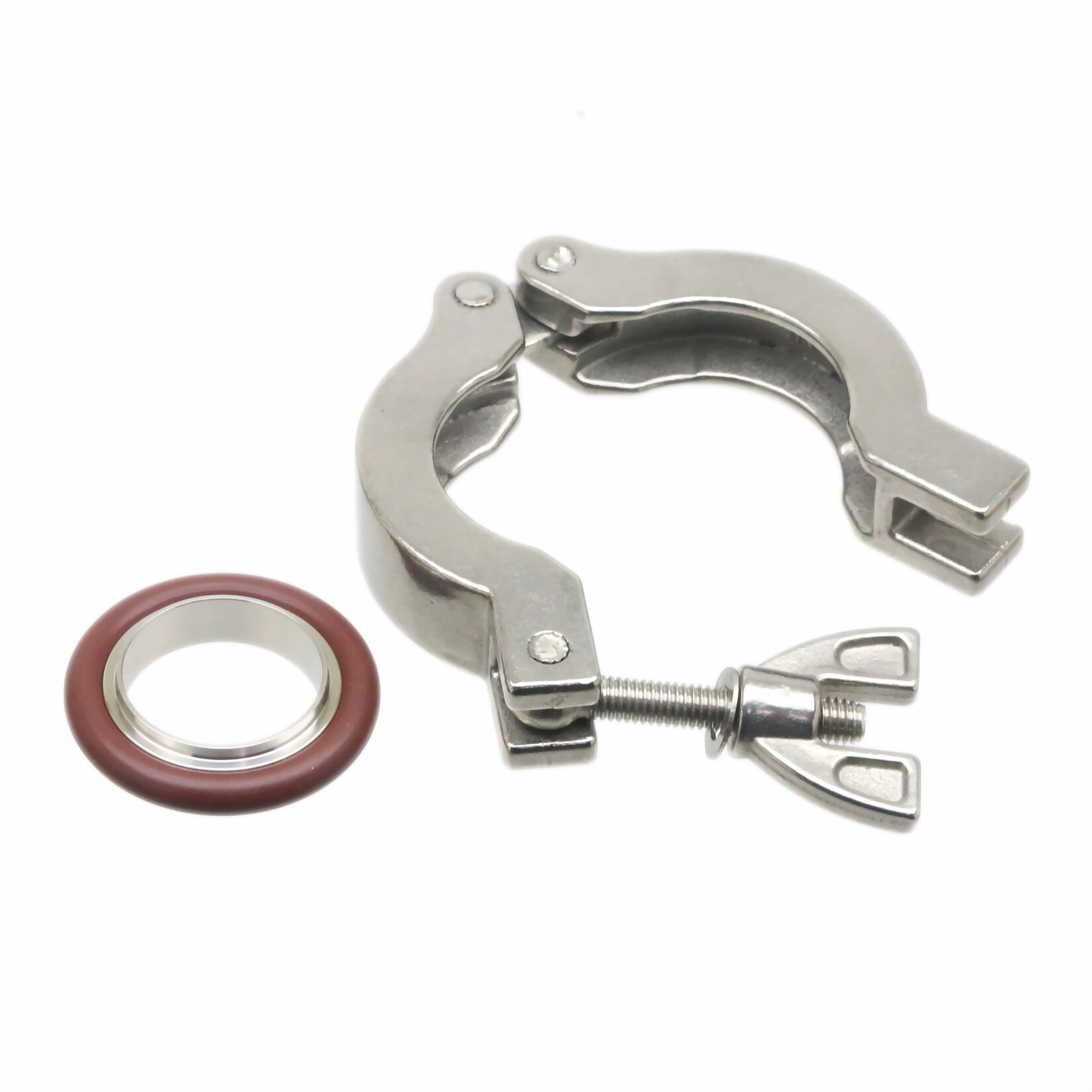 ISO-KF25 NW/KF-25 Vacuum Flange Fitting Hinge Nut Clamps Stainless Steel 304 + Centering Ring SS304+ FKM O-Ring