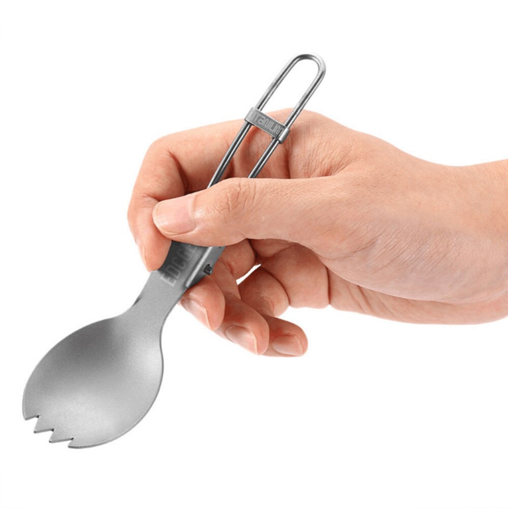 Titanium Portable Spoon Foldable Shovel Durable Camping Picnic Utensil Travel Cutlery Ourdoor Picnic Tableware