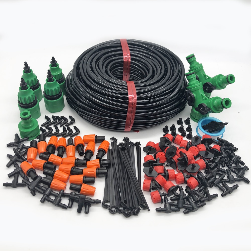 10-50M Garden Watering System Micro Drip Irrigation System Automatic Self Watering Kit Drippers Misting Cooling System