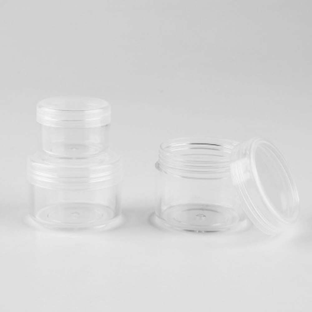 1pc 3/5/10/15/20g Plastic Transparent Empty Makeup Jar Pot Refillable Sample Bottles Travel Face Cream Lotion Cosmetic Container