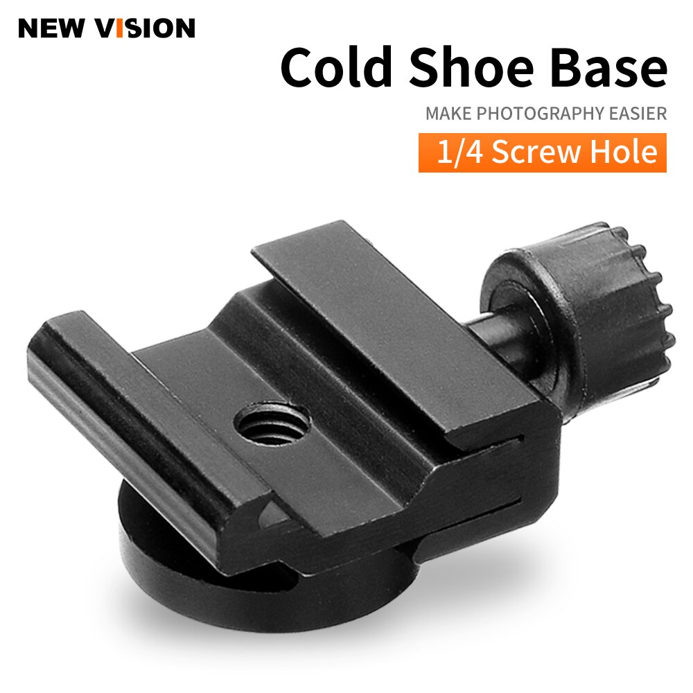 High Metal Tripod Cold Shoe Mount Adapter Base Bracket with 1/4 Mounting Screw for Canon Nikon Godox Speedlite Flash