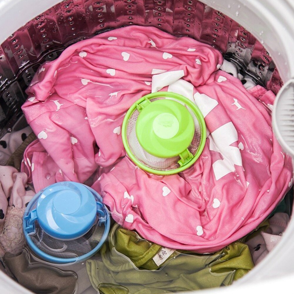 6Pcs Wasmachine Filtratie Bag Wasserij Filter Zak Netto Zwevende Pluisjes Haar Catcher Mesh Pouch (Willekeurige Kleur)