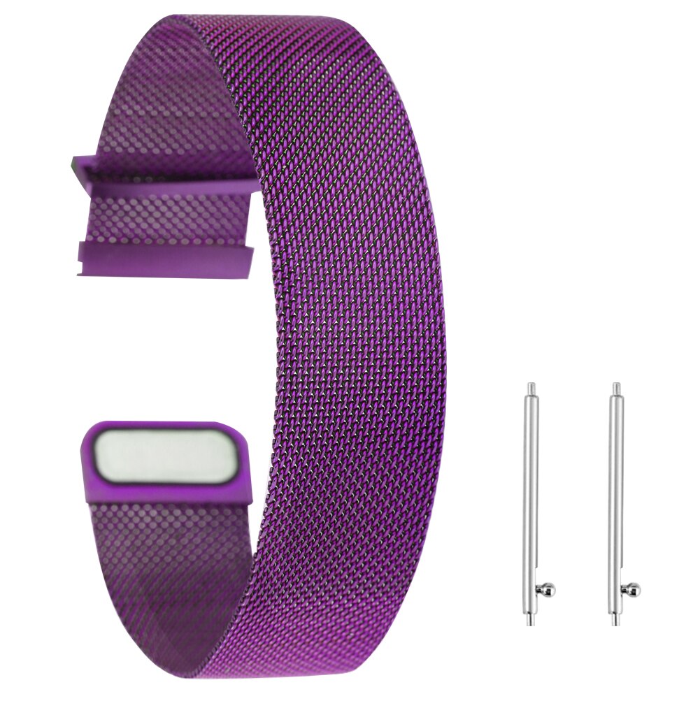 Universele Horlogeband 20Mm 22Mm Multi-Gekleurde Roestvrij Stalen Band Band Magnetische Aantrekkingskracht Vervanging Armband Met Lente Bars: purple / 22 Mm