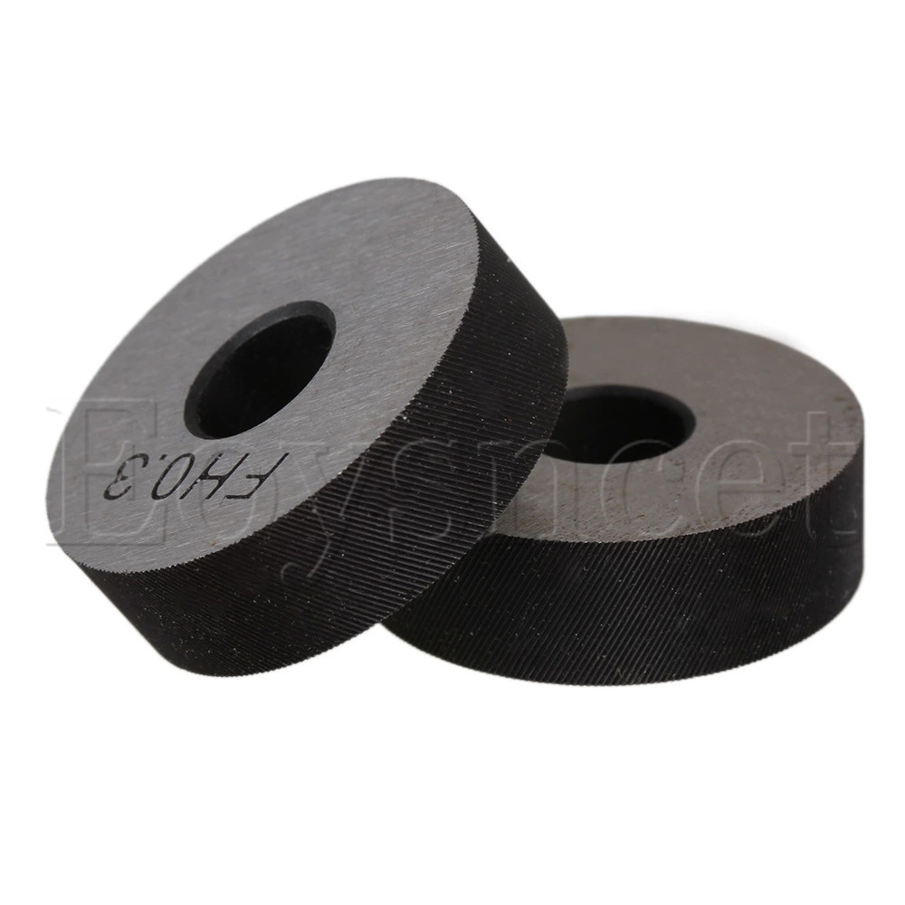 2 stk sølv antiskli 0.3mm pitch diagonal grov riflet hjul riflet rulle