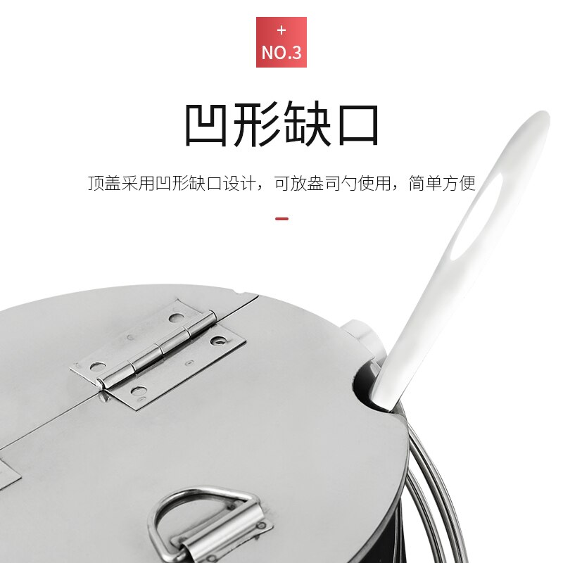 Thickened Stainless Steel Clamshell Sugar Buckets,With Lid Portable Ice Buckets,Milk Tea Shop Cold Drink,Wine Coolers Chillers