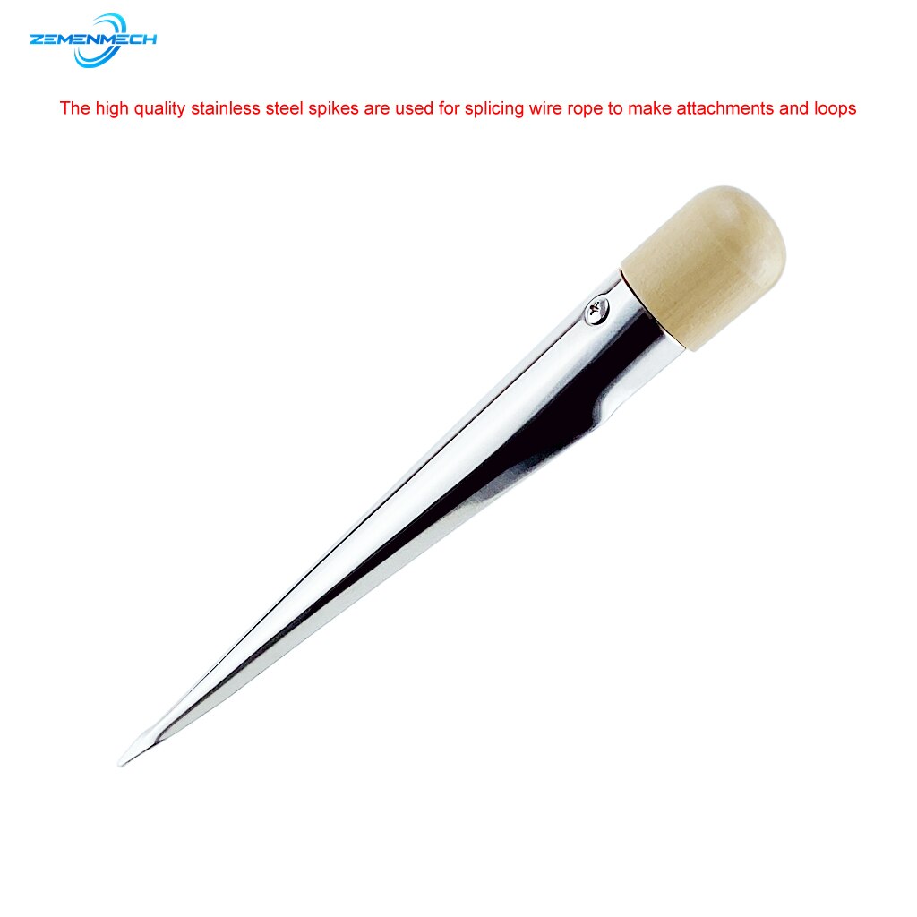 2PC Rope Splicing Fid Spike Stainless Steel Rope Splicing Spike Fid With Wooden Handle Yacht Boat Accessory Handle Strand Rigger