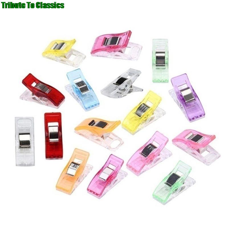 Clips de plástico Multicolor para costura, pinzas para tela, Clips para manualidades de retazos, soporte para ropa, 10/20/50/100 piezas
