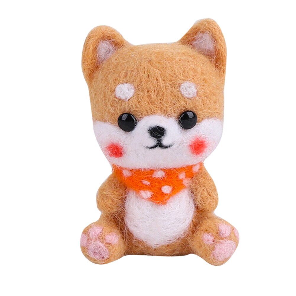 Non Finished Lovely Dog Doll Wool Felt Craft DIY Poked Set Handcraft Kit for Needle Material Bag Handmade Toys: 6