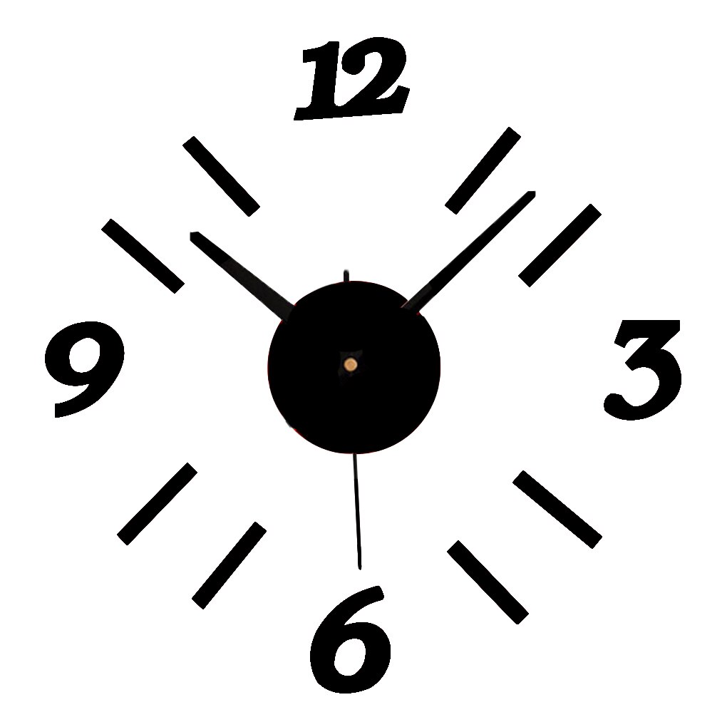 Reloj de pared de números DIY, relojes adhesivos con espejo acrílico rojo/negro para decoración del hogar
