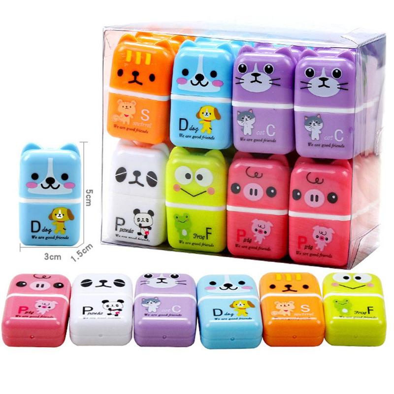 Gommes à rouleau créatives pour enfants, 1 pièce, gommes à effacer, Animal mignon, nettoyage de frottis, école primaire, papeterie dessin animé, couleur aléatoire, D3E6