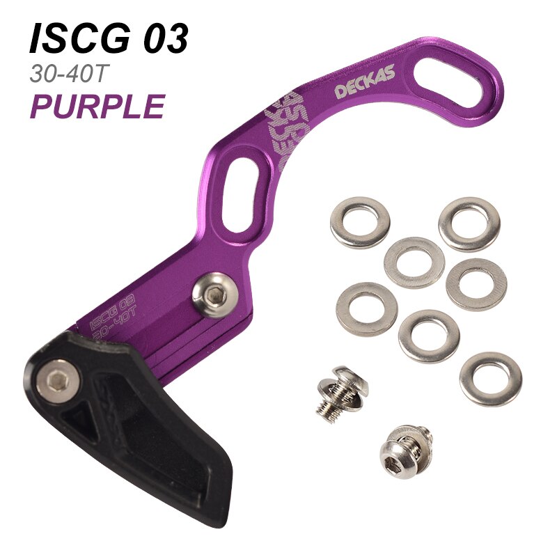 MTB Bike Chain Guide Ultra Light Bicycle Chain Stabilizer Mountain Road Single Speed Wide Narrow Gear Ring Chain Guide Anti: ISCG 03 Purple