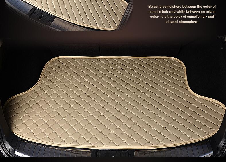 Auto accessoires Auto kofferbak mat Lijnvervoer, Lederen borduurwerk een stuk kofferbak mat, en luxe vresion: Beige color