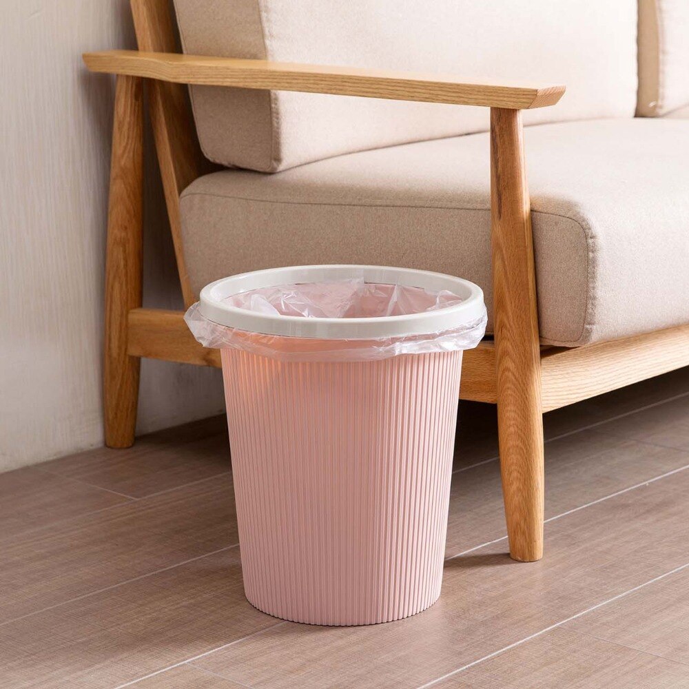 Trash Can Waste Bins with Clamping Ring Kitchen Bedroom Lidless Plastic Paper Basket Kitchen Rubbish Garbage Can Dustbin