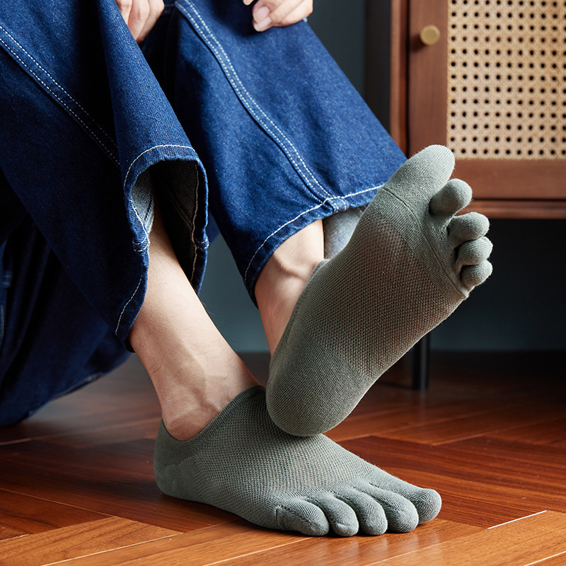¡Ventas calientes! Calcetines de cinco dedos para hombre y mujer, medias con punta tipo zapatilla, calcetines invisibles huecos de malla, calcetines cortos hasta el tobillo que absorben el sudor