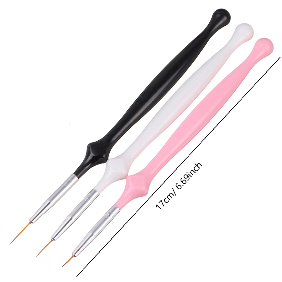 Pinceles para decoración de uñas, diseños de puntas de uñas, pintura, dibujo, tallado, punteado, delineador de abanico, bolígrafo de esmalte de Gel acrílico, herramientas de manicura: Marfíl