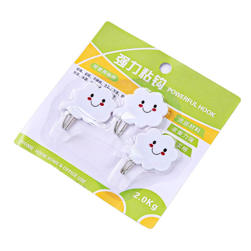 Strong Adhesive Hooks Sticky Wall Hanger Plastic For Home Clothes Bags Shaped Durable No Punching Deign Easy To Install