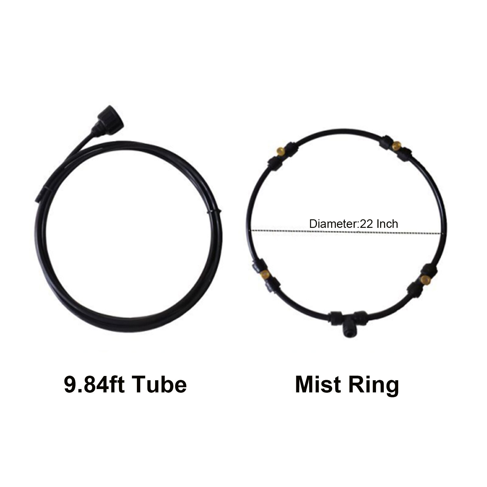 Outdoor Misting Fan Kit For Water Misting Cooling System Misters Mister Fan Line and 5 Brass Mist Nozzles Cooling Outdoor Patios: 22inch