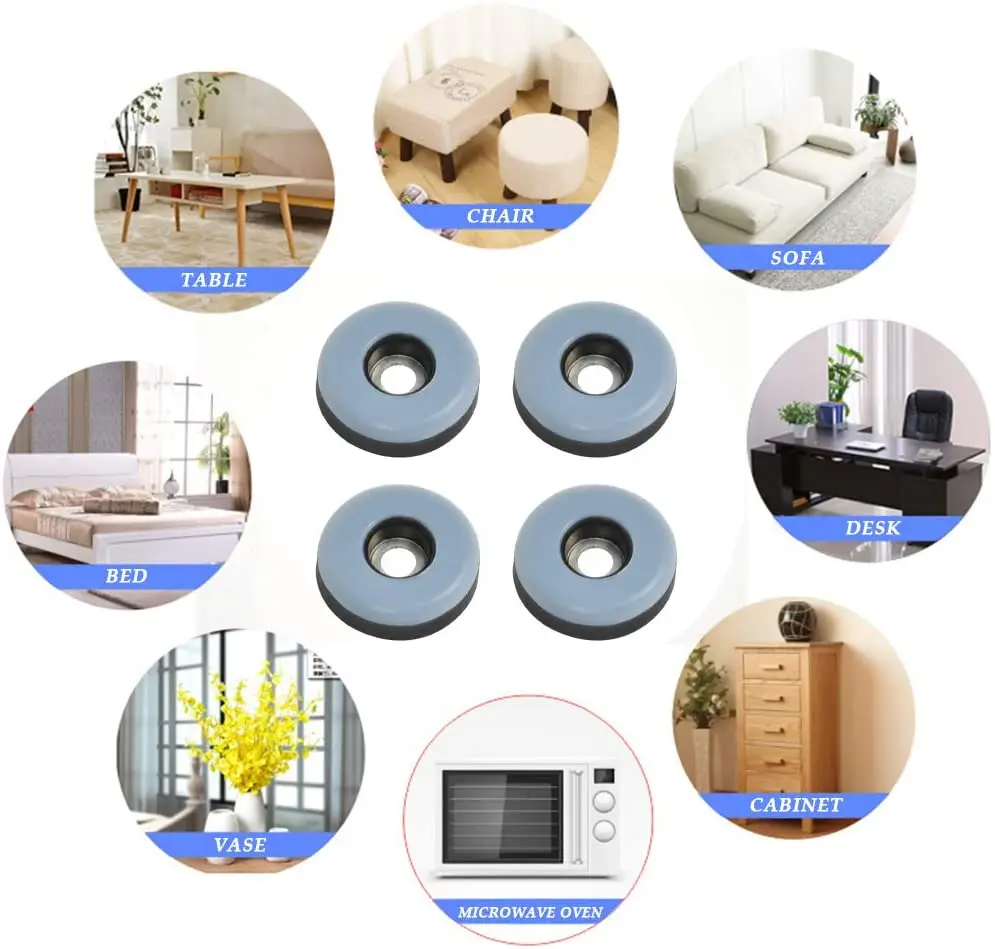 Coussinets coulissants de meubles réutilisables, 8 pièces, avec vis, tapis de pied de Table et de chaise, protecteur de sol pour tapis, carrelage, bois dur