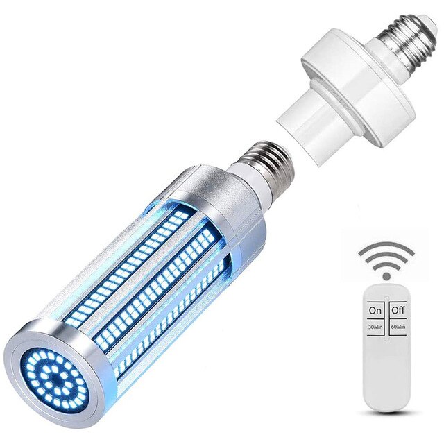 LED Germicidal Lamp led corn bulb UVC Germicidal Light Bulb For Sterilization Disinfection Deodor kill Mites for Hospital Home: with remote