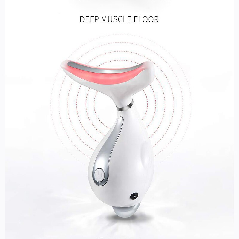 Led Facial Neck Massager Leds Photon Therapie Verwarming Strakke Anti Rimpel Schoonheid Instrument Gezicht Ultrasone Hals Care Instrument