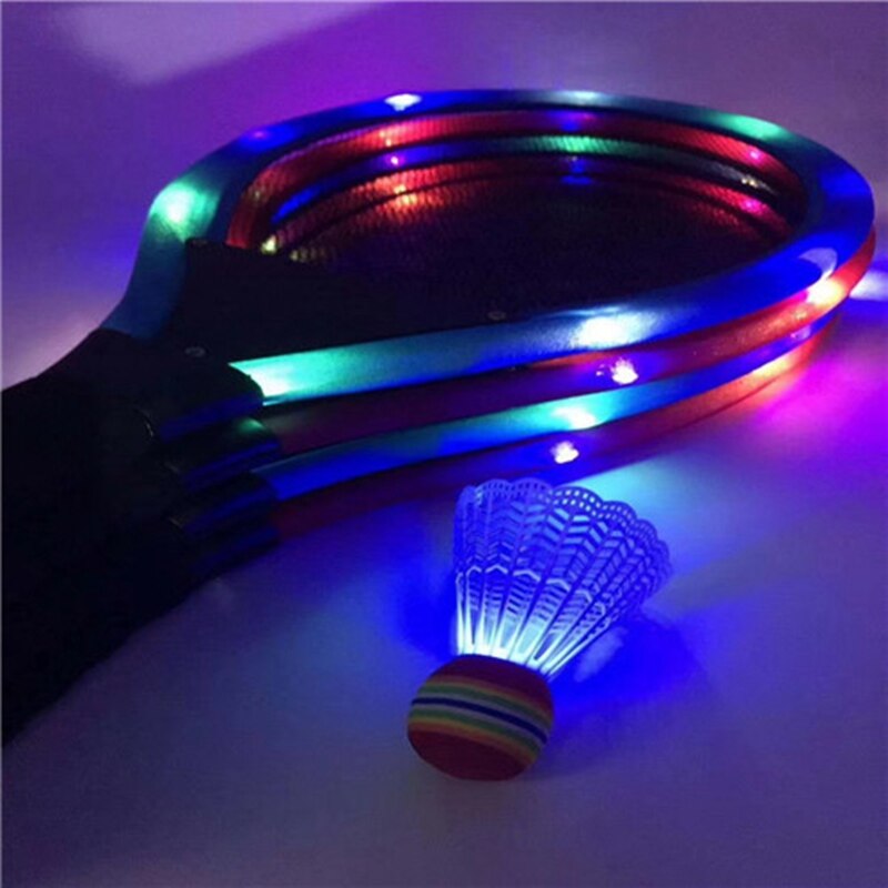 Badminton Rackets Family Entertainment Set Night Light Led Badminton Racket Lighter Set To Play Badminton,Ran Color