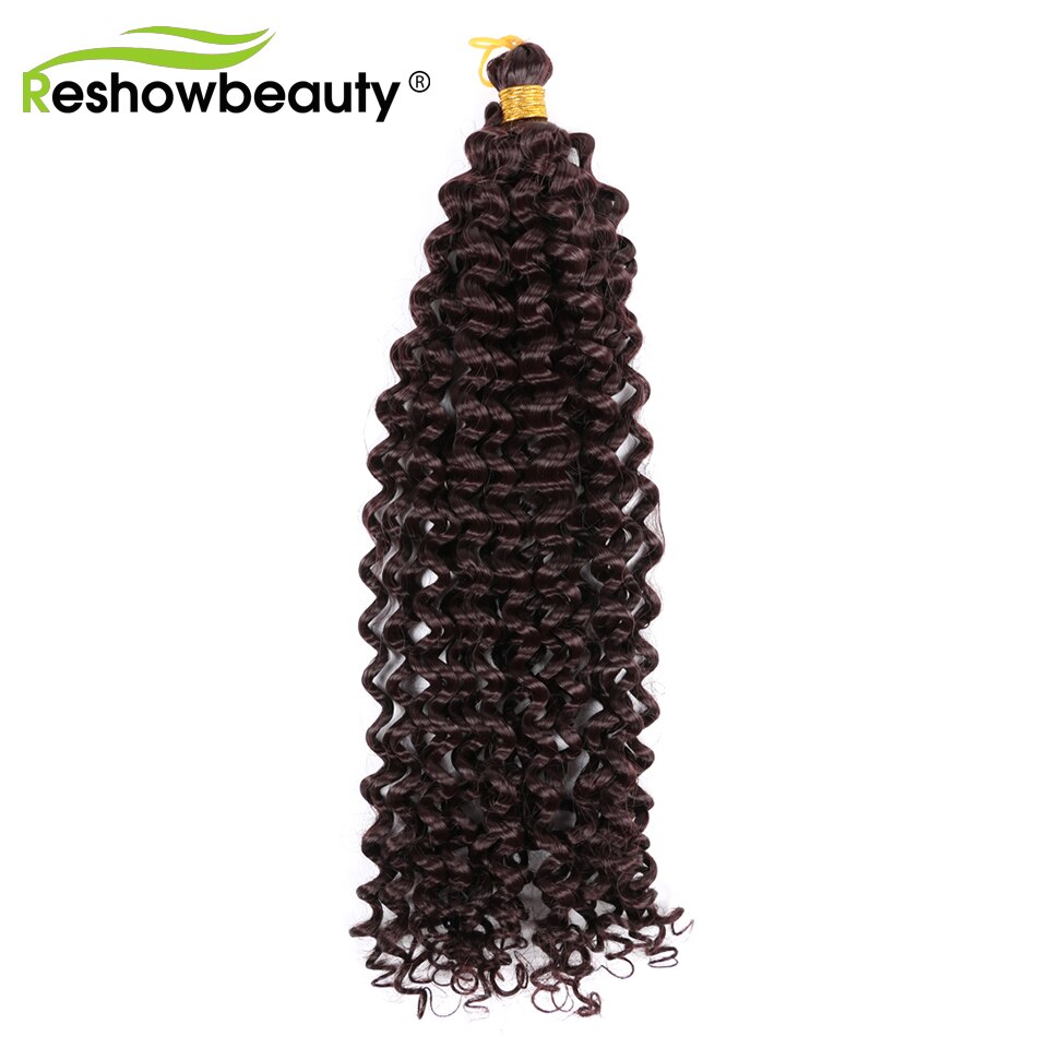Hair Extension Water Wave Hair Bulk 14 inch 100g/piece Crochet Synthetic Braiding Hair Crochet Braids Hair Reshowbeauty: #99J