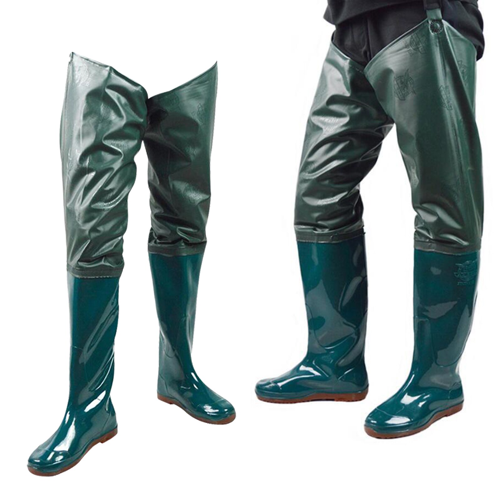 Durable Hip Waders Lightweight Waterproof Hip Boots Unisex PVC/Nylon Fishing