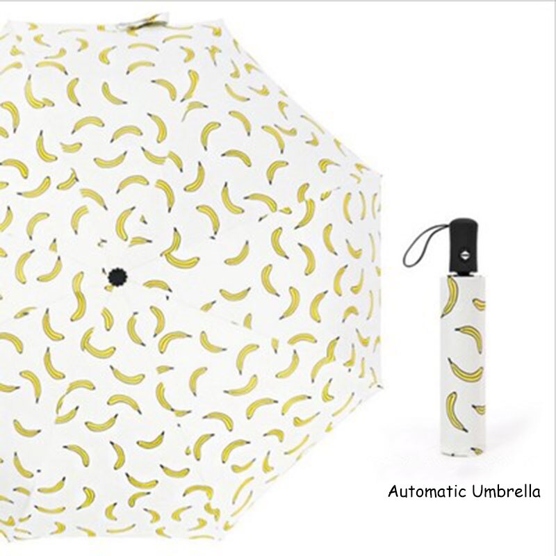 Uv Umbrella Rain Women Automatic Rain Umbrellas For Kids Girl Cute Parasol Clear Men Idea Folding Beach Useful Animal Fruit: Banana
