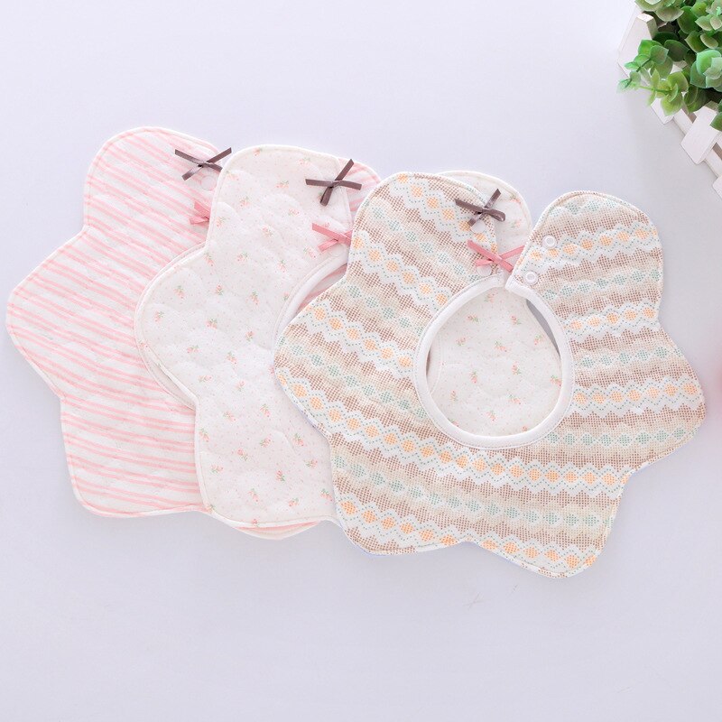 Slabbers Katoen Bloem Waterdicht Burp Doek Slabbetjes Peuter Speeksel Handdoek Draaiende Meisjes Babador Bean Kiel Baby Slabbetjes
