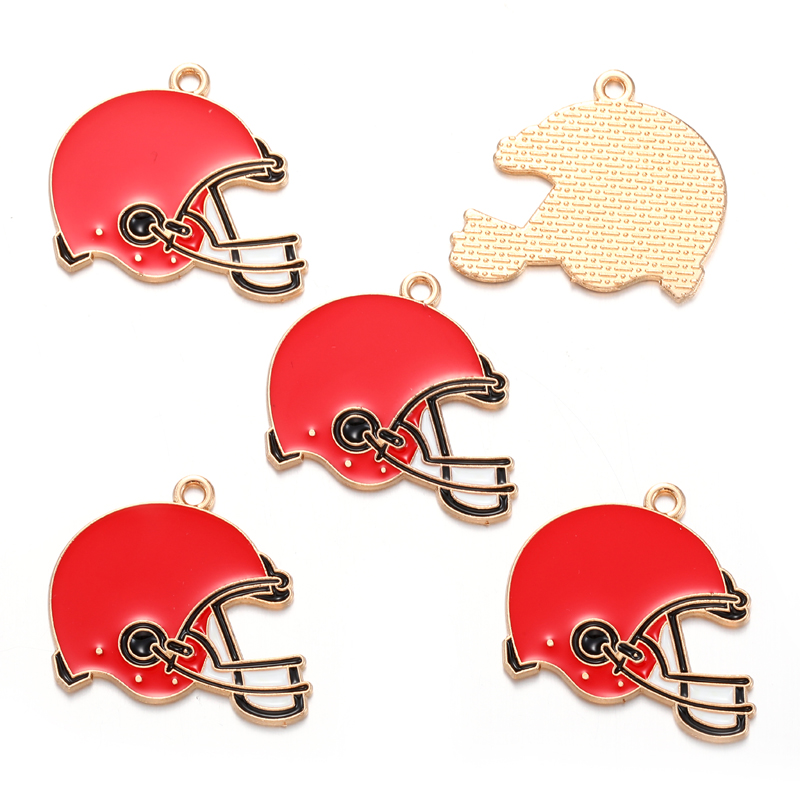 10 stuks geëmailleerde rugby-, voetbal- en badmintonracketbedeltjes voor armbanden, sleutelhangers, kettingen en sieraden, accessoires voor het maken van sieraden  w363