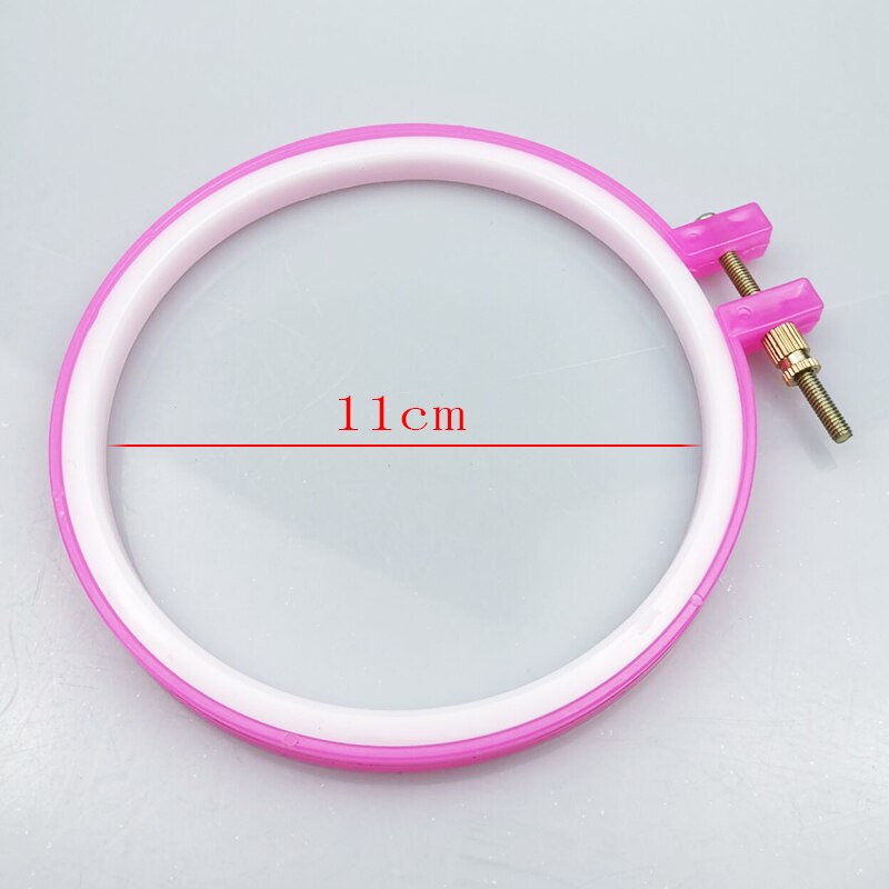8-26cm Plastic Cross Adjustable Sewing Tool Plastic Embroidery Cross Stitch Hoop Ring Photo Frame home tools mix color supplies: 12.5cm inside 11cm