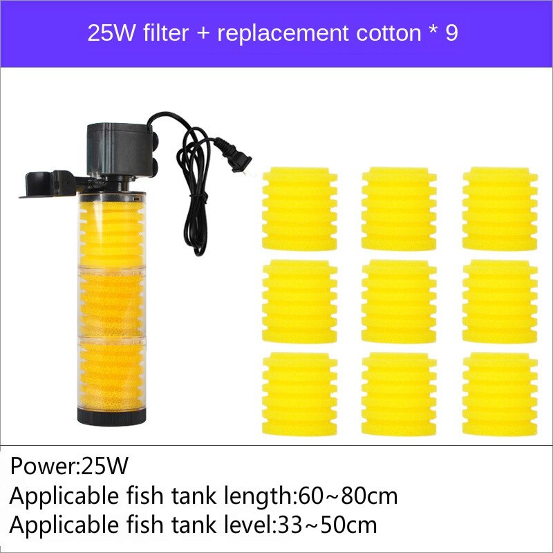 3 in1 en akvarie akvarium filterpump intern filter svampar multifunktion dränkbar pump inbyggd renare syresatt