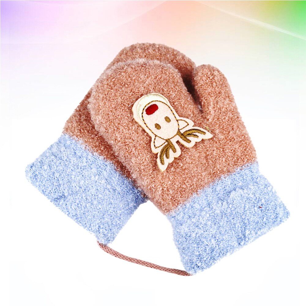 Manopla con estampado de ciervo Unisex para niños, protector de manos cálido de invierno, cobertura completa, interior y exterior, 1 par