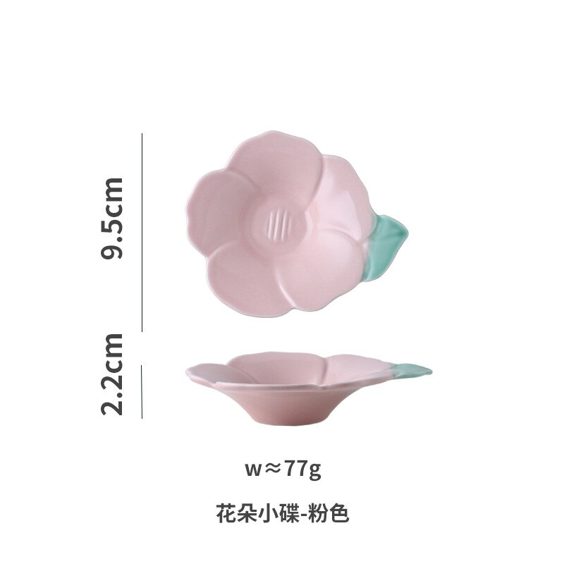 Plato con forma de flor de Cactus, vajilla de cerámica bonita, plato para aperitivos, ensalada de frutas, plato de postre, vajilla: G