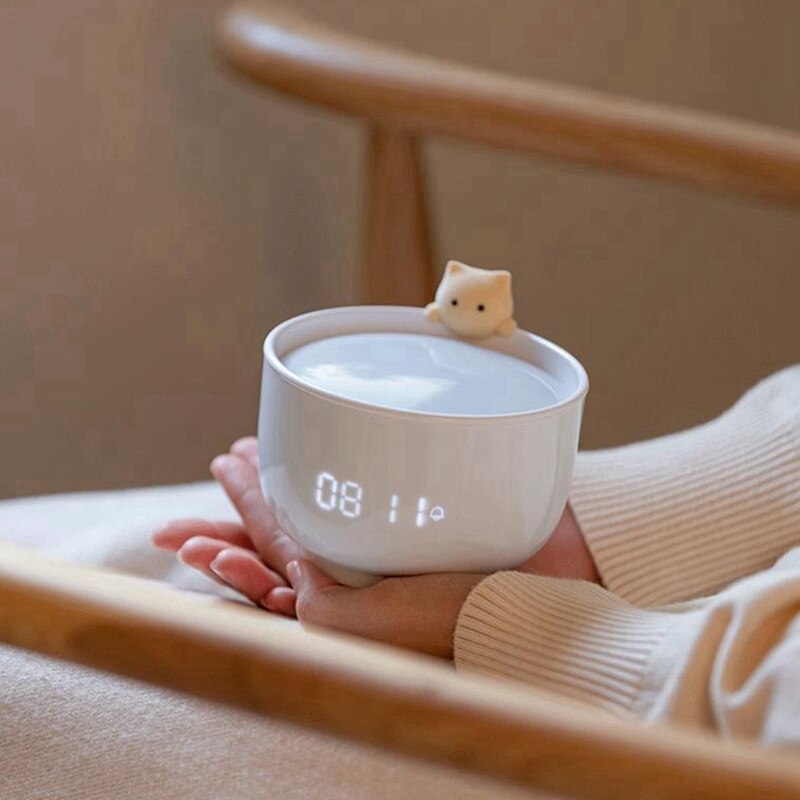 Alarm Light, Three Levels of Light Can Be Adjusted Freely. Cartoon Cat Alarm Clock Light for Girls, Bedroom