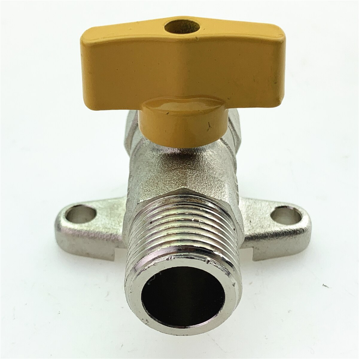 All Copper Inner And Outer Ribbon Fixed Seat Ball Valve Double Outer Wire Yellow Handle Outer Thread Straight Gas Valve