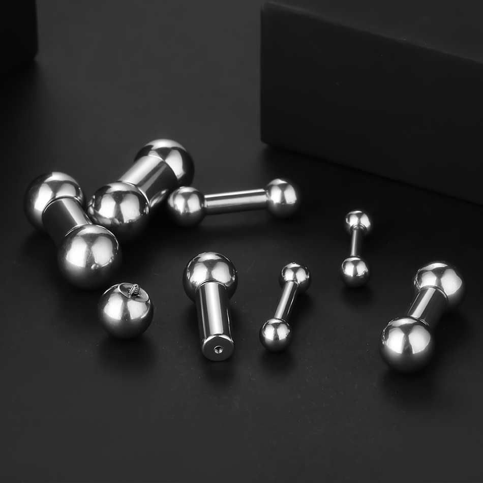 Pendiente de cartílago para Piercing de lengua de calibre grande de acero inoxidable, 12G, 0G, barra recta roscada interna, joyería para el cuerpo, 1 ud.