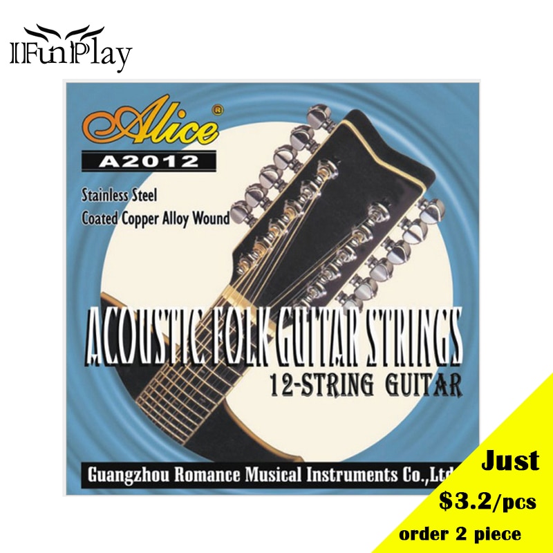 Alice 12 String Folk Violao Snaren Rvs Gecoat Koperlegering Wond A2012 Snaren Voor Akoestische Gitaar