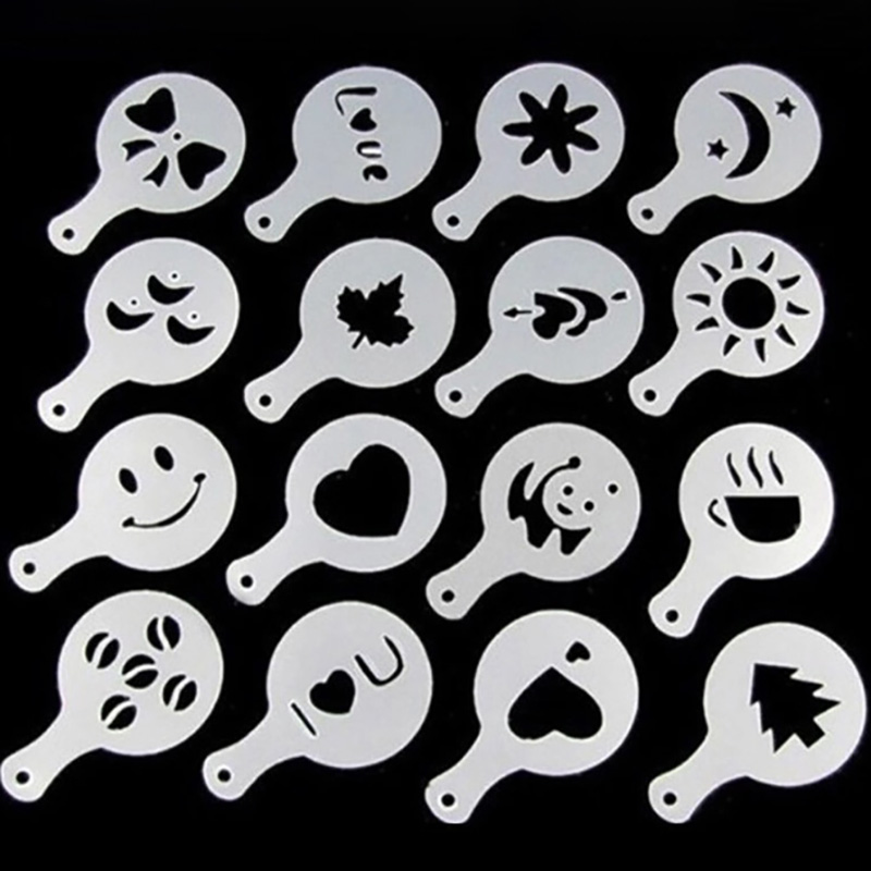 Pochoirs d'art 9 Styles pour café, Cappuccino, Barista, modèles de gâteaux, plumeau, accessoires pour café Gusto Nespresso Dolce: A