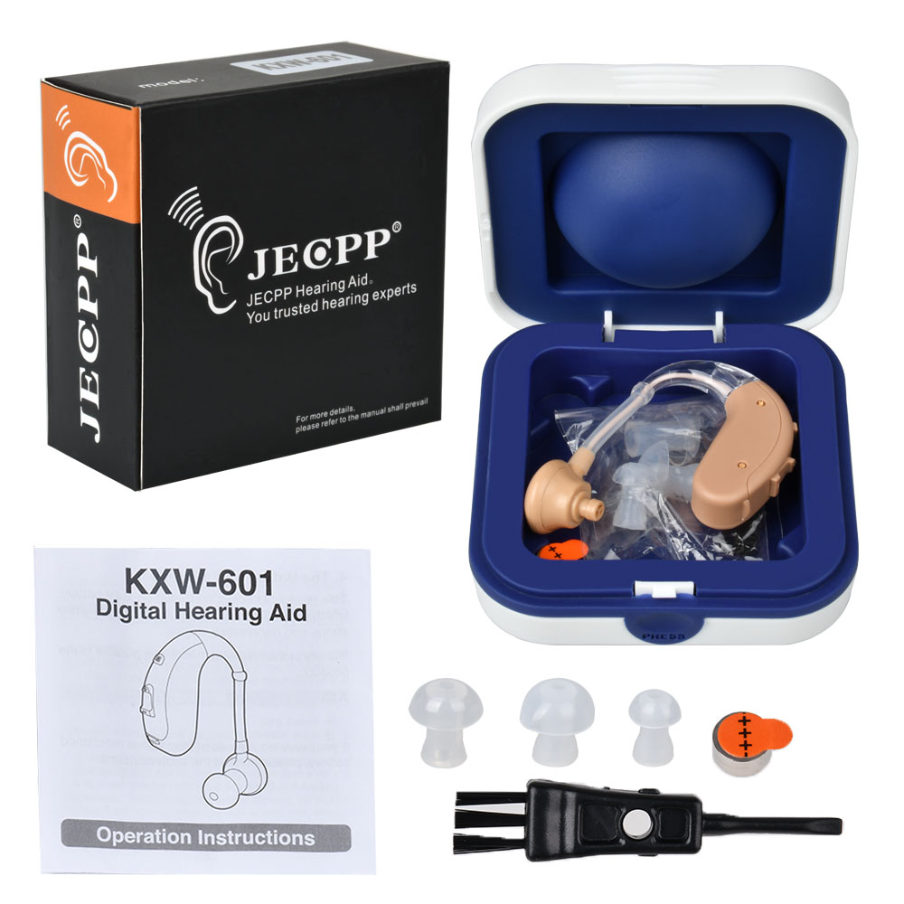 JECPP Hearing Aids Sound Amplifier In Ear Hearing Enhancement Device Battery Powered with Storage Case Cleaning Brush: Default Title