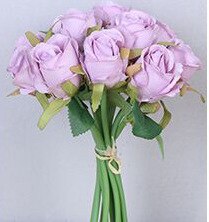 12 hoveder kunstig silke rose blomster buket hvid pink rød til bryllup brude fest hjem hus have festival bar dekoration: H11