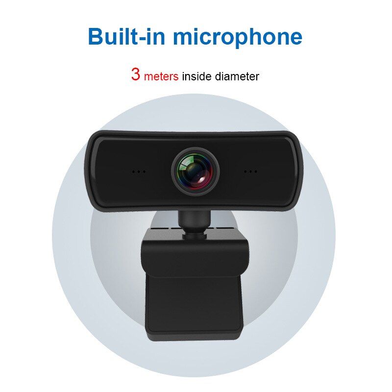 Full HD 1080P Webcam Video Camera With Microphone USB For PC Desktop Laptop OS For Live Broadcast Video Calling Conference Work