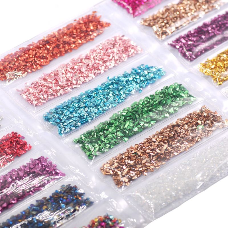 1 Set Broken Glass Stones Crystal UV Epoxy Resin Filler DIY Crafts Nail Art Decorations Jewelry Making Mold Fillings