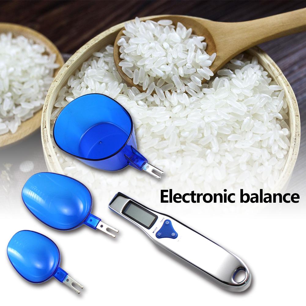 Bilancia misurino per farina da cucina digitale elettronica con 3 cucchiai di pesatura sostituibili rimovibili forniture per cottura